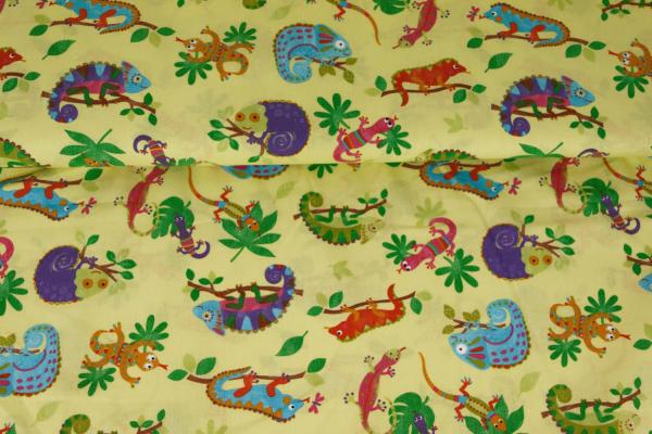 Baumwolle Druck kleine Chameleon